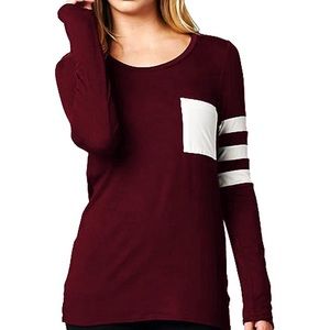 Long Sleeve Top - Burgundy (Needs to be ironed)
